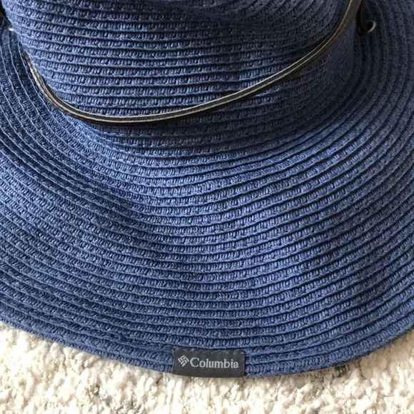 Columbia Global Adventure packable Wide Brim Chin Strap  Straw Hat navy blue - Picture 7 of 7
